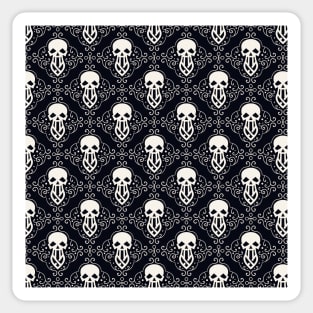 Black and white skull pattern Sticker